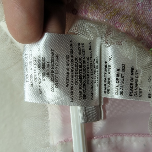 Jona Michelle Pink + Blue Sequin Party Dress Tulle Skirt Girls Size 6 - Picture 3 of 6